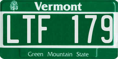 VT license plate LTF179
