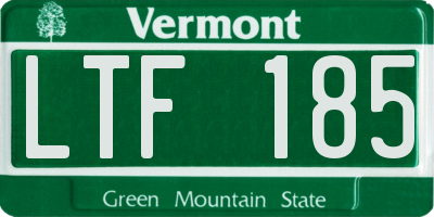 VT license plate LTF185