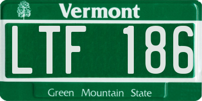 VT license plate LTF186