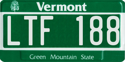 VT license plate LTF188
