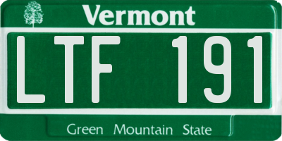 VT license plate LTF191