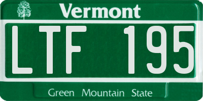 VT license plate LTF195
