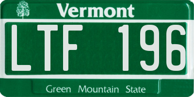 VT license plate LTF196
