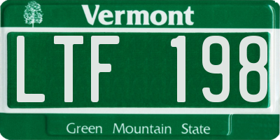 VT license plate LTF198