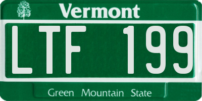 VT license plate LTF199