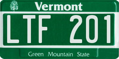 VT license plate LTF201