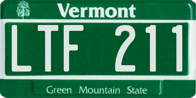 VT license plate LTF211