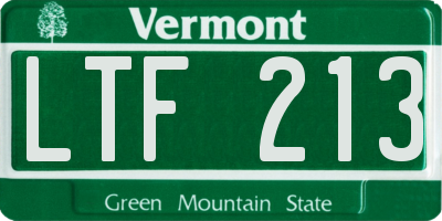 VT license plate LTF213