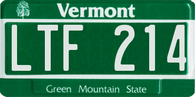 VT license plate LTF214