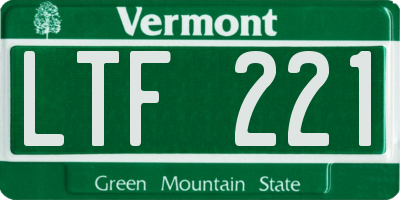 VT license plate LTF221