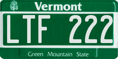 VT license plate LTF222