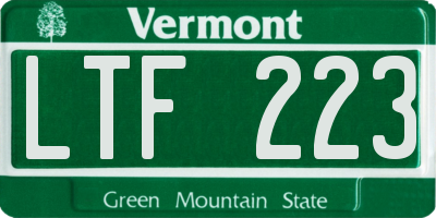VT license plate LTF223