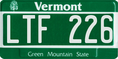 VT license plate LTF226