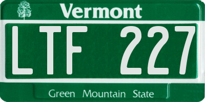 VT license plate LTF227