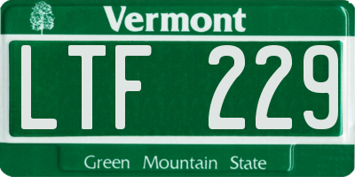 VT license plate LTF229