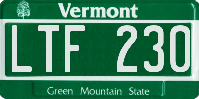 VT license plate LTF230