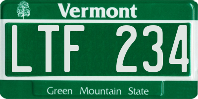 VT license plate LTF234
