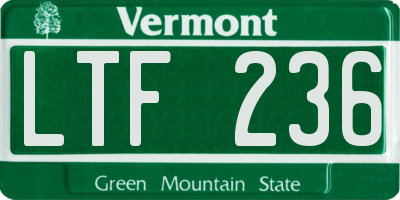VT license plate LTF236