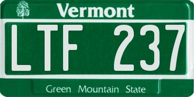 VT license plate LTF237