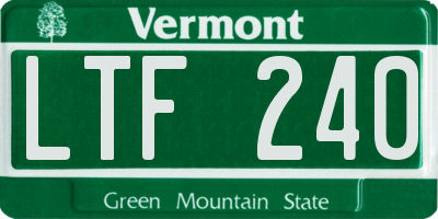VT license plate LTF240