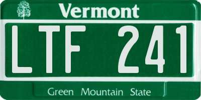 VT license plate LTF241