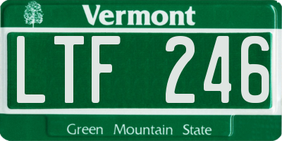 VT license plate LTF246