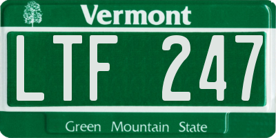 VT license plate LTF247