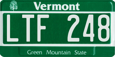 VT license plate LTF248