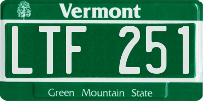 VT license plate LTF251