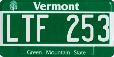 VT license plate LTF253
