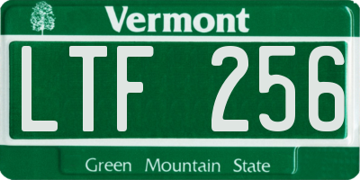 VT license plate LTF256