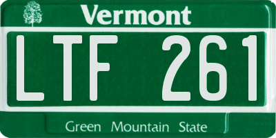 VT license plate LTF261