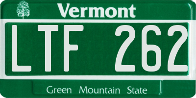 VT license plate LTF262