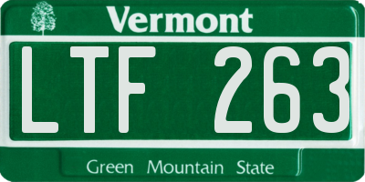 VT license plate LTF263