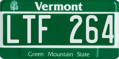 VT license plate LTF264