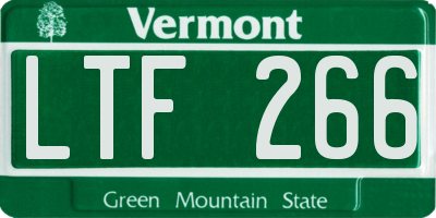 VT license plate LTF266