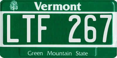 VT license plate LTF267