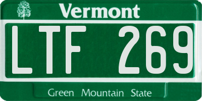 VT license plate LTF269