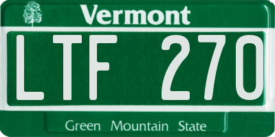 VT license plate LTF270