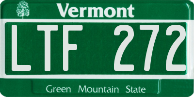 VT license plate LTF272