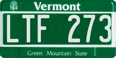 VT license plate LTF273