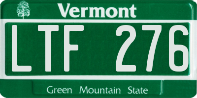 VT license plate LTF276