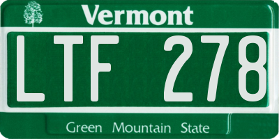 VT license plate LTF278