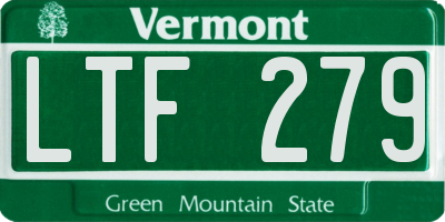 VT license plate LTF279