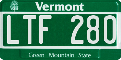 VT license plate LTF280
