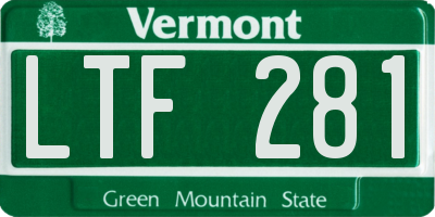 VT license plate LTF281