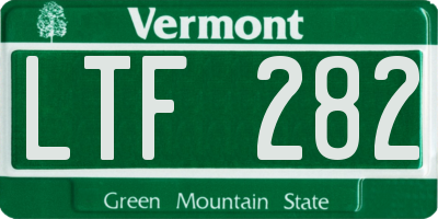 VT license plate LTF282