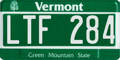 VT license plate LTF284