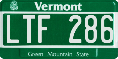 VT license plate LTF286