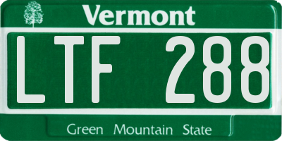 VT license plate LTF288